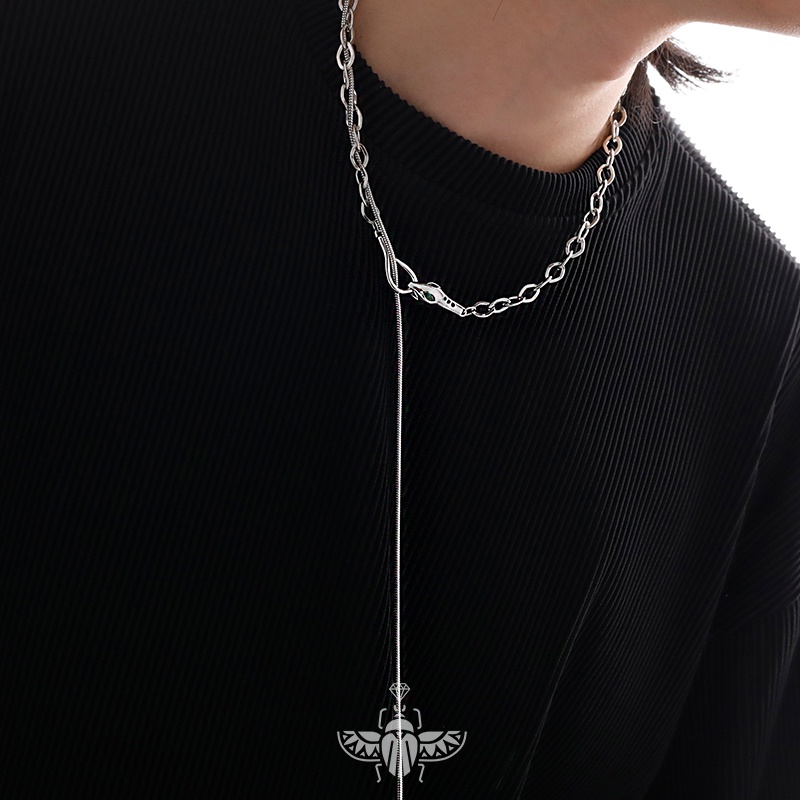 Vòng cổ Hai Lớp Mặt Hình Rắn Sang Trọng Thời Trang Cho Nữ