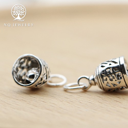 Charm bạc mặt chuông treo - NQ Jewelry