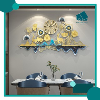 Đồng hồ treo tường, đồng hồ trang trí decor vòng mã hươu vàng mã m008