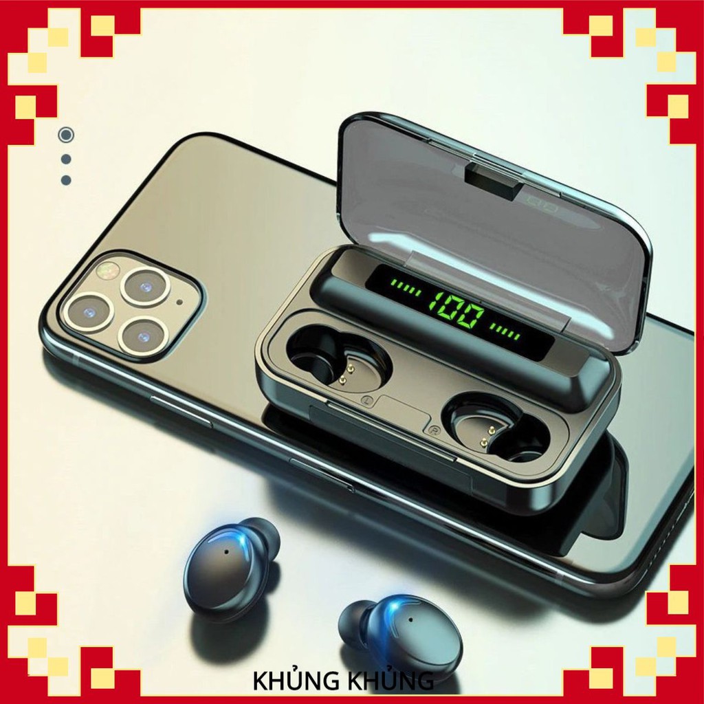 Tai Nghe Bluetooth Không Dây Nhét Tai 5.0 Amoi F9 Pro Nút Cảm Ứng Kiêm Sạc Pin Dự Phòng ONENICE_SHOP01