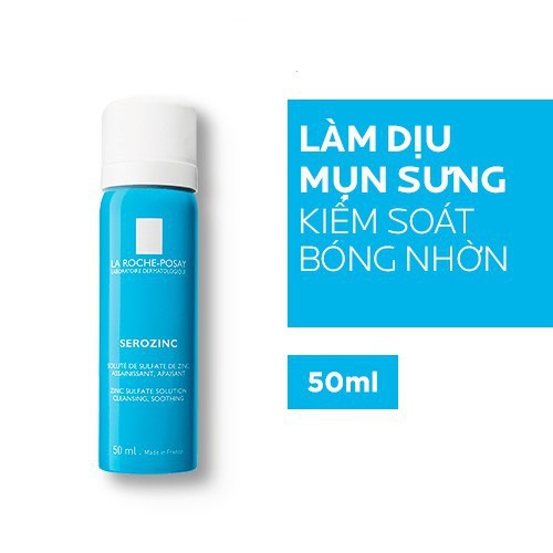 [XANH] Xịt Khoáng La Roche-Posay làm sạch &amp; dịu da dầu mụn Serozinc Zinc Solution Cleansing Soothing (50ml/150ml/300ml)