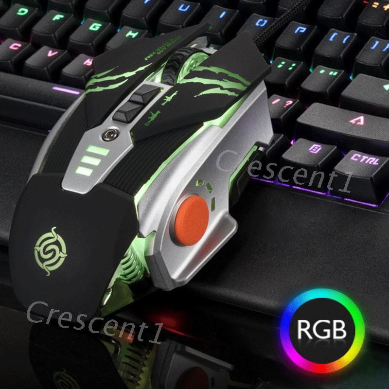 Chuột Chơi Game Cre 6 Tốc Độ Có Đèn Led Rgb