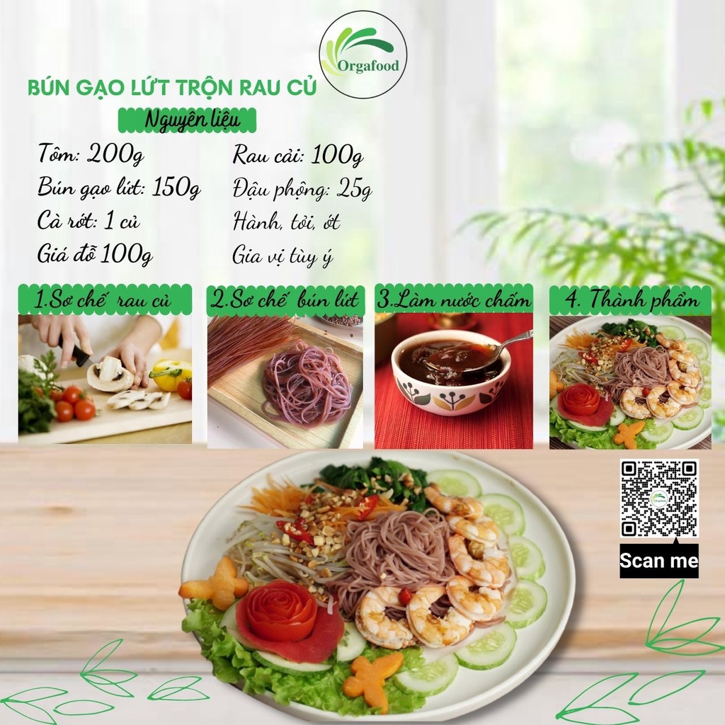 Bún gạo lứt đỏ đen Hoàng Minh EAT CLEAN 500g thức ăn healthy giảm cân cho người ăn kiêng