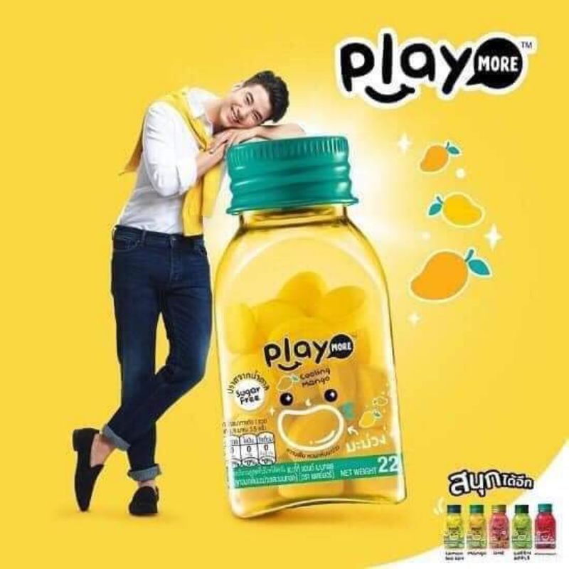 Kẹo The Mát Play More Thái Lan Hủ 22g