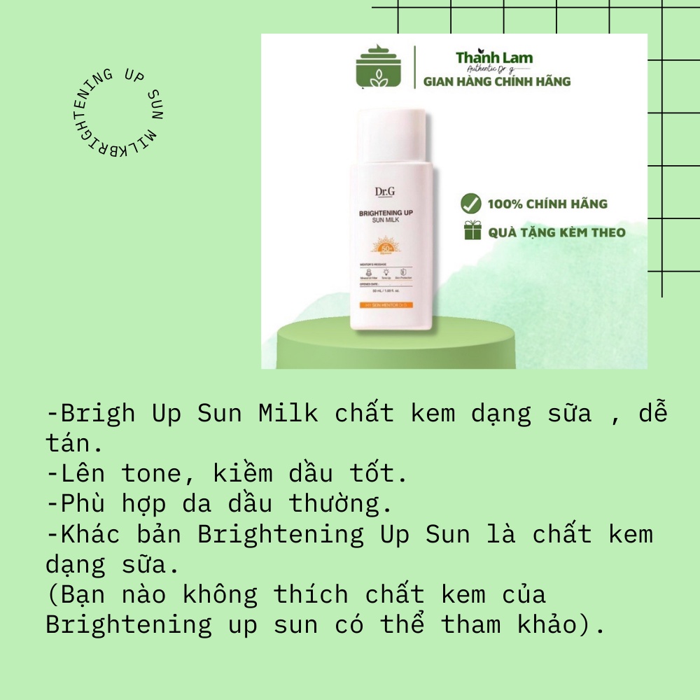 Kem chống nắng vật lí Dr.G Hàn Quốc kiềm dầu phù hợp da nhạy cảm 50ml