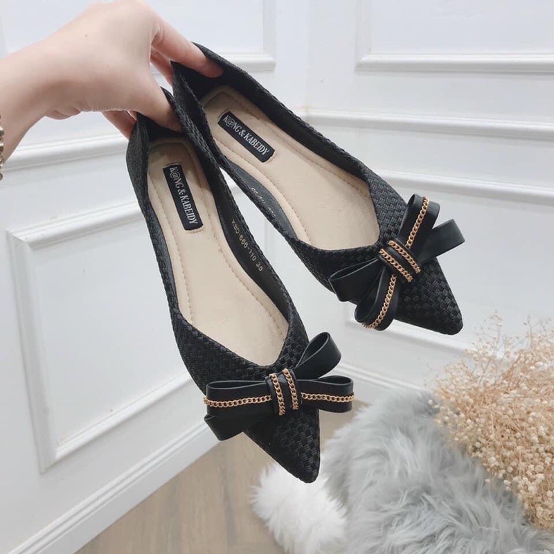 Free ship Giày búp bê nữ đế bệt nơ xích hàng cực đẹp