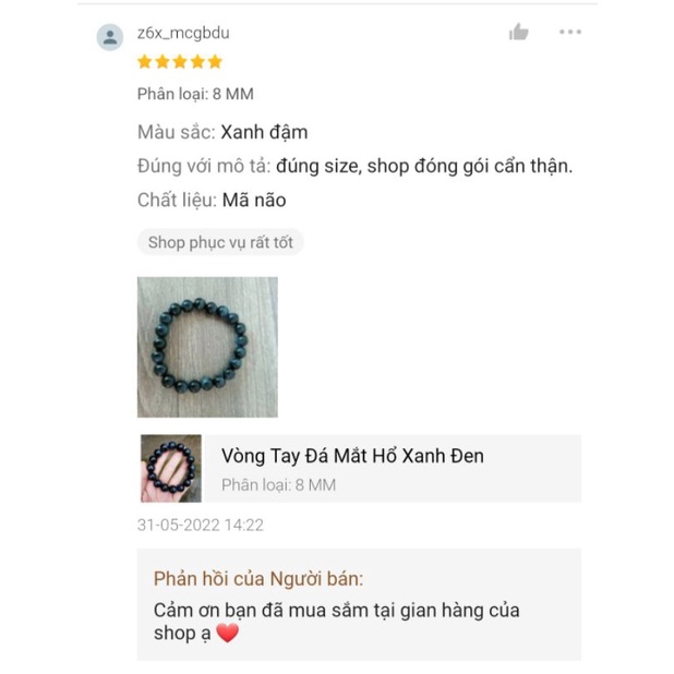 Vòng Tay Đa M.Hổ Xanh Đen Hợp Mệnh Mộc, Thủy