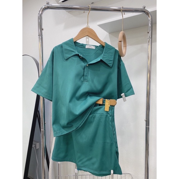 [ẢNH THẬT] SET ÁO POLO DÁNG NGĂN KÈM CHÂN VÁY CHỮ A TRƠN MA2278