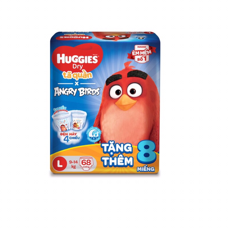 TÃ Quần Huggies Angry Birds (tặng 8m) M74/L68/Xl62/XXL56