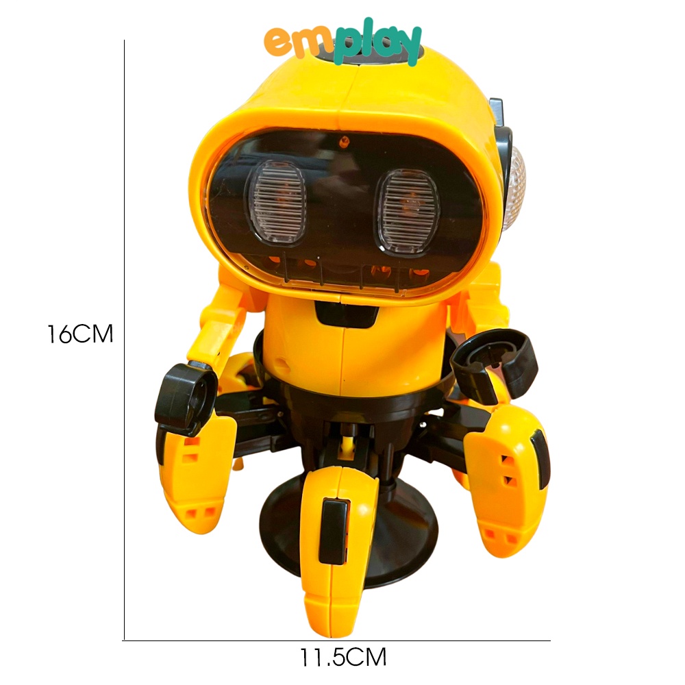 Robot vũ trụ 6 chân cao cấp mới lạ Emplay có đèn led hấp dẫn di chuyển theo nhạc sôi động chất liệu nhựa an toàn cho bé