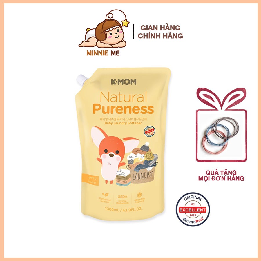 Nước xả vải hữu cơ cho trẻ sơ sinh K-mom Hàn Quốc (Túi 1300ml)