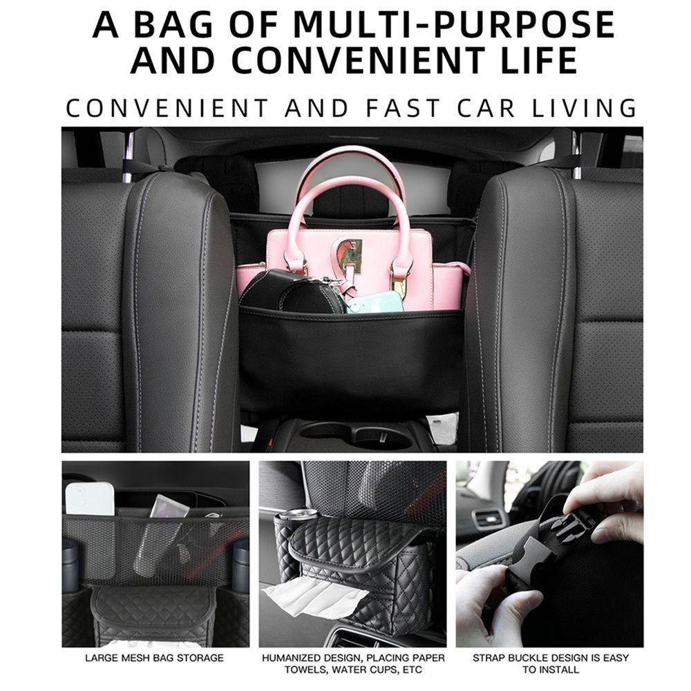 Túi Da PU Đựng Vật Dụng Đa Năng Gắn Ghế Ngồi Xe Hơi