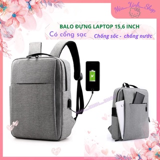 Balo Cặp Đựng laptop nam nữ 15 6 inch chống sốc, túi đựng máy tính rẻ đẹp thời trang có cổng sạc usb tiện lợi