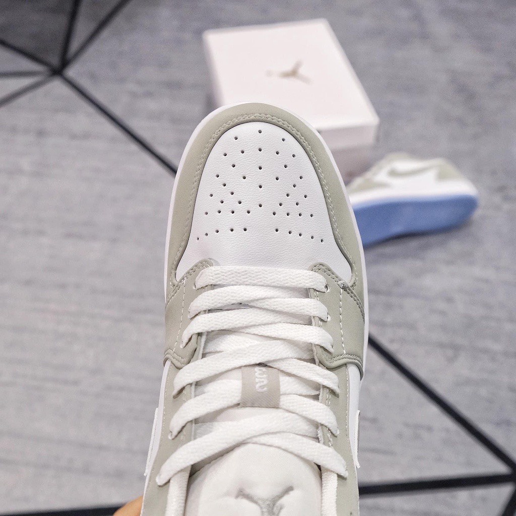 Giày Jordan cổ thấp, jd wolf grey bản SC dễ phối đồ, full bill + box bảo vệ