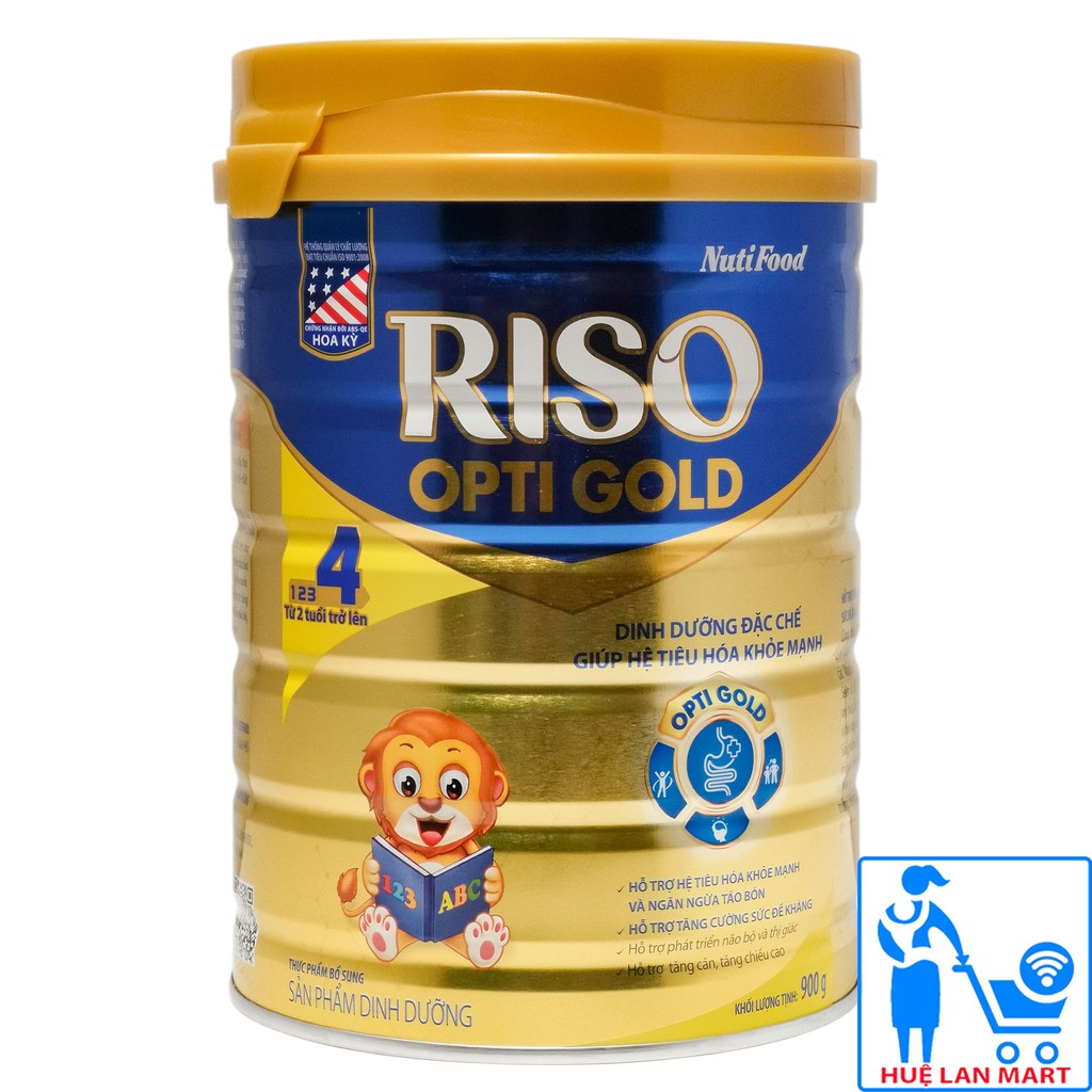 [CHÍNH HÃNG] Sữa Bột Nutifood Riso Opti Gold 4 - Hộp 900g (Dinh dưỡng đặc chế giúp hệ tiêu hóa khỏe mạnh)