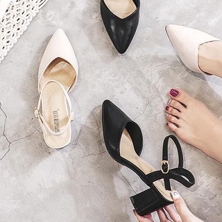 Giày cao gót  hở gót dáng thời trang 5p 37