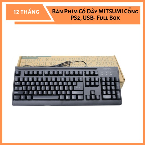 Bàn Phím Có Dây MITSUMI Cổng PS2, USB - Full Box