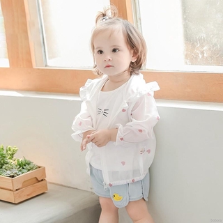 Áo Khoác Chống Nắng In Hình Trái Tim Dễ Thương Dành Cho Bé Gái Từ 6 Tháng Tuổi - 3 Tuổi