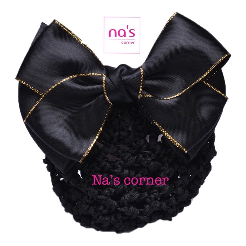 Kẹp lưới bới tóc búi tóc viền nhũ kim tuyến sang trọng