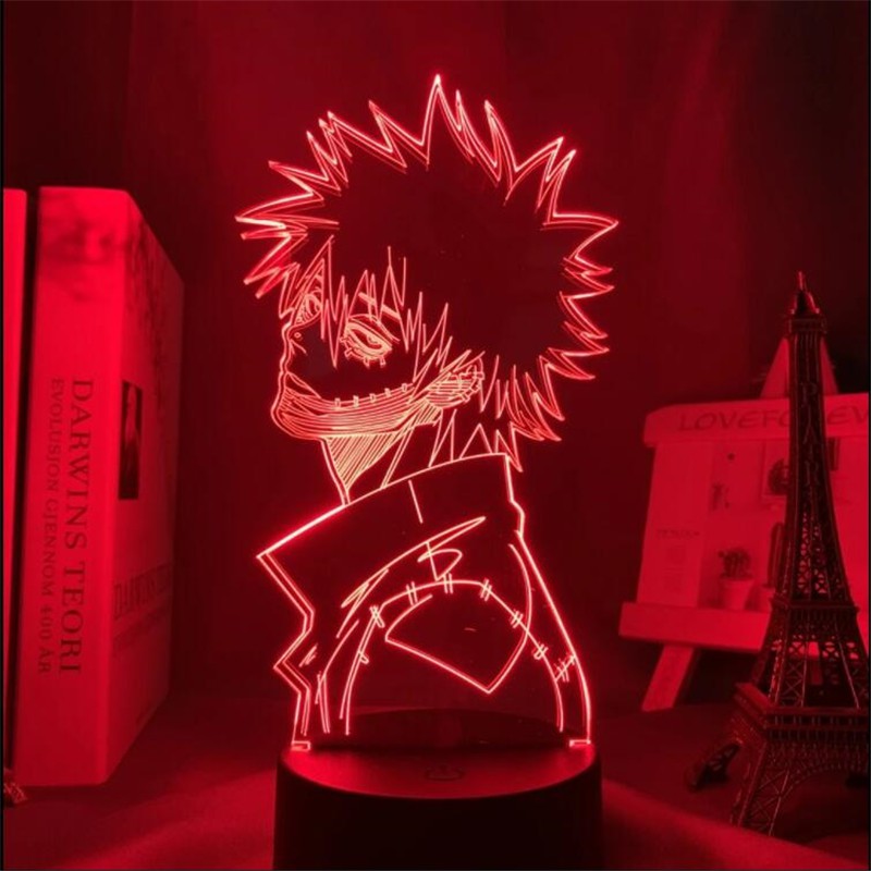 MY HERO ACADEMIA Izuku All Might Shoto 3D LED Night Light Bedroom Decor Touch Remote Colors Changing Bedside Lamp Cool Gift for Anime Fans