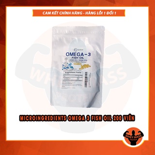 Microingredients omega 3 fish oil 200 viên bổ sung dha 900mg và epa 1200mg hàm lượng cao - mỹ