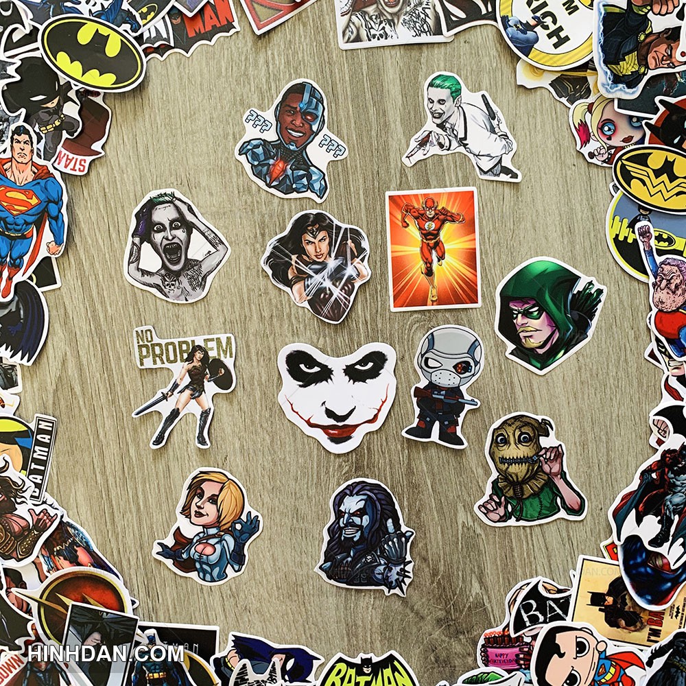 Sticker Siêu Anh Hùng chống nước siêu dễ thương dán xe, dán laptop, dán nón bảo hiểm chống nước