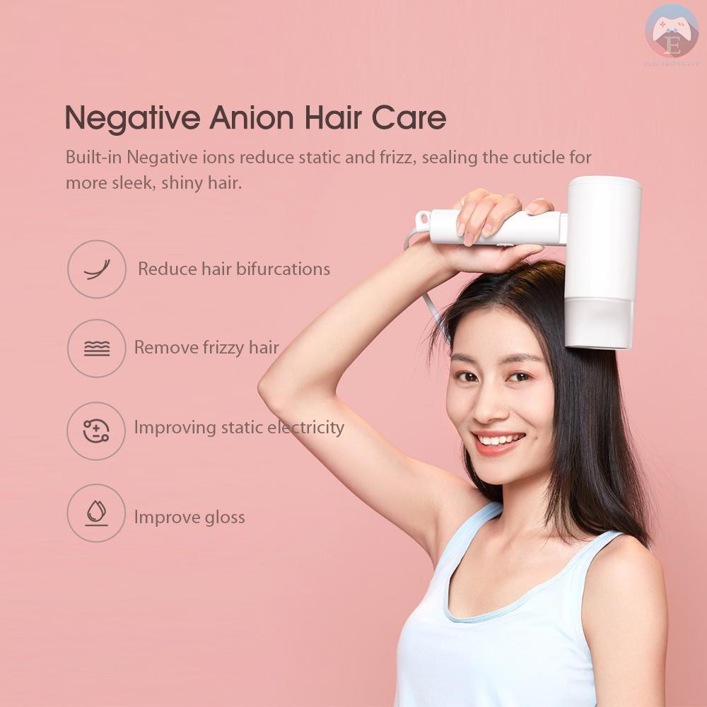 Ê Xiaomi Youpin Anion Hair Dryer CMJ02LXW 1600W Negative Ionic Blow Dryer for Fast Drying 18000rpm Motor Light Weight Hair Blow Dryer Home Travel