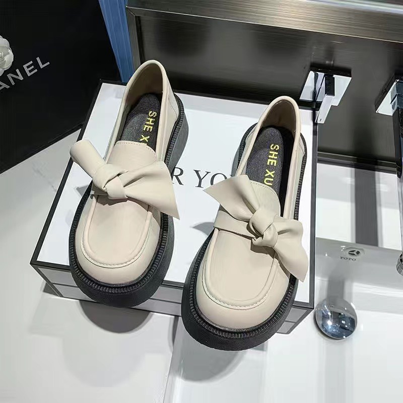 Giày Oxford 2023 Có Nơ Đế Xốp Bánh Mì Phong Cách Anh