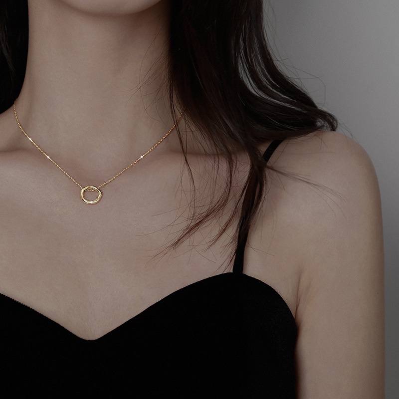 Dây Chuyền Mặt Nhẫn Đơn Giản Phong Cách Hàn Quốc Cho Nữ