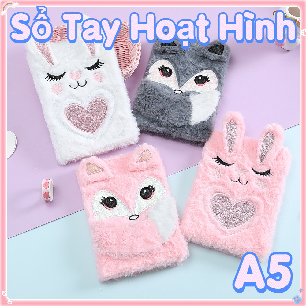 A5 Quyển sổ tay hình dạng động vật dễ thương sổ tay bìa cứng sổ tay ghi chép sổ tay ghi chú a5