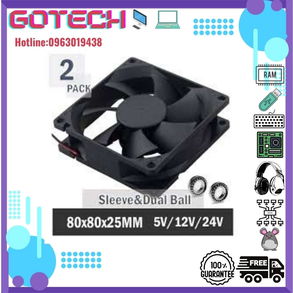 Fan Case 8CM - 12CM - Làm Mát Thùng CPU - Màu đen