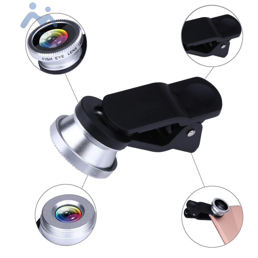 Bộ Ống Kính 3 Trong 1 180 Fish-Eye Lens + Macro | BigBuy360 - bigbuy360.vn