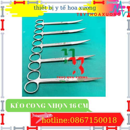 [Hàng Cao Cấp] Kéo Y Tế Cong Nhọn 2 Đầu 16cm Pakistan