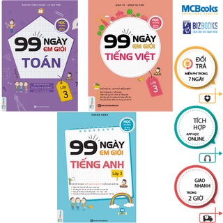 Sách Combo 99 Ngày Em Học Giỏi Toán + TIếng Việt + Tiếng Anh lớp 3 Mcbooks