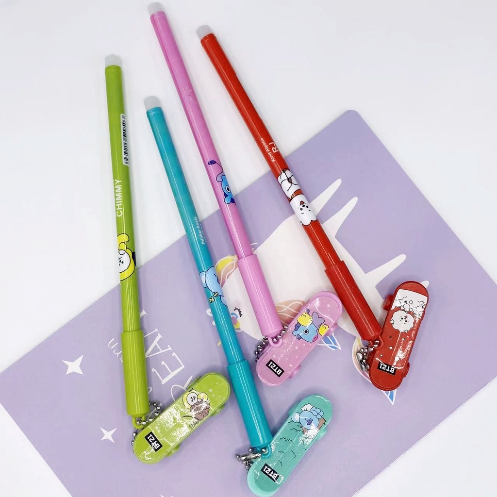 Bút Viết Họa Tiết Hoạt Hình BTS Dễ Thương Cho Học Sinh