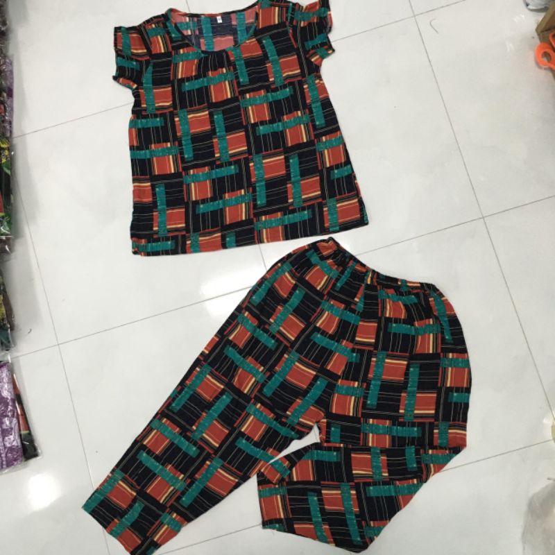 Đồ bộ tole lanh nữ size 40-75kg quần dài tay ngắn | BigBuy360 - bigbuy360.vn