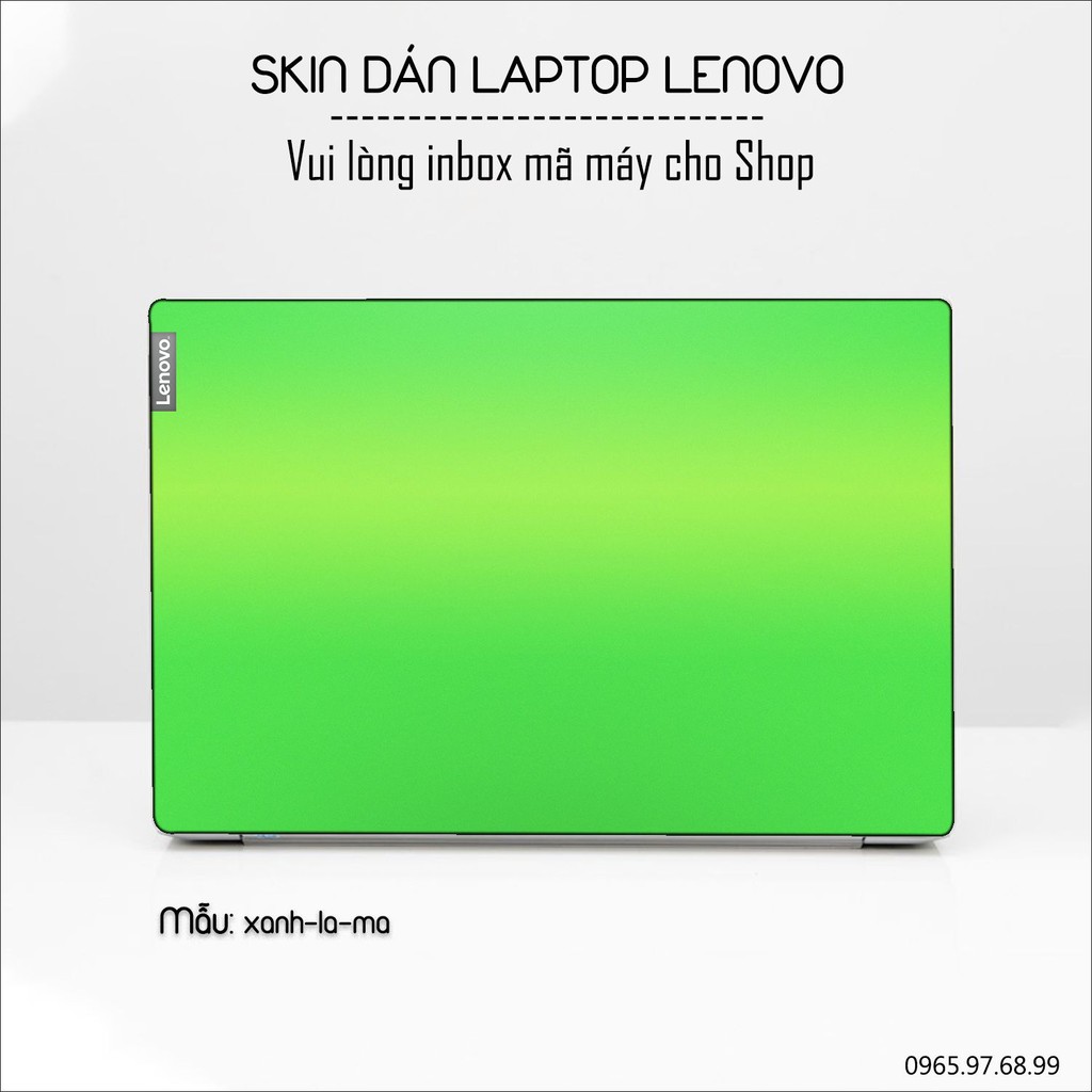 Skin dán Laptop Lenovo màu xanh lá mạ (inbox mã máy cho Shop)