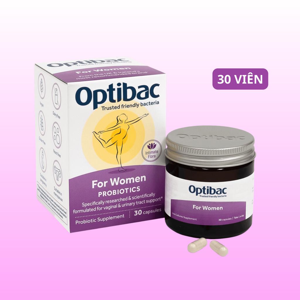 Men Vi Sinh Phụ Khoa Optibac For Women Lợi Khuẩn, Ngăn Ngừa Viêm Phụ Khoa, Hỗ Trợ Cân Bằng Độ PH Phụ Nữ 30 - 90 Viên