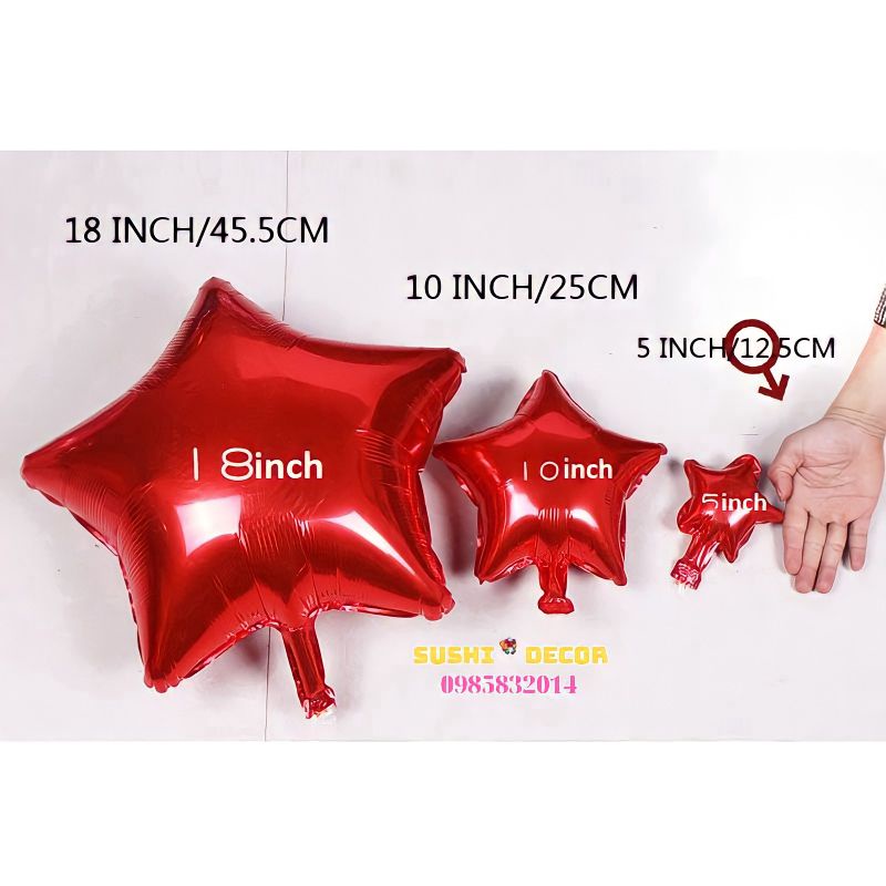 Bóng bay ngôi sao size 18 inch , bóng tráng nhôm sao cỡ đạitrang trí sinh nhật tiệc cưới