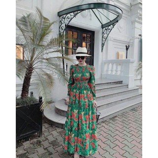 Đầm maxi họa tiết
