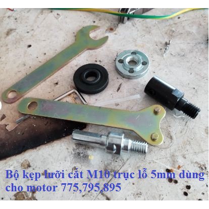 Đầu kẹp lưỡi cắt cho motor 775 Dùng nối với motor 775 trục 5 mm làm máy cắt Chất liệu cao cấp