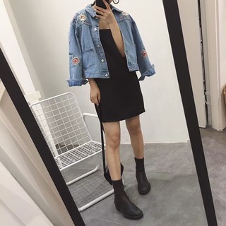 ÁO KHOÁC JEAN FORM RỘNG THÊU HOA