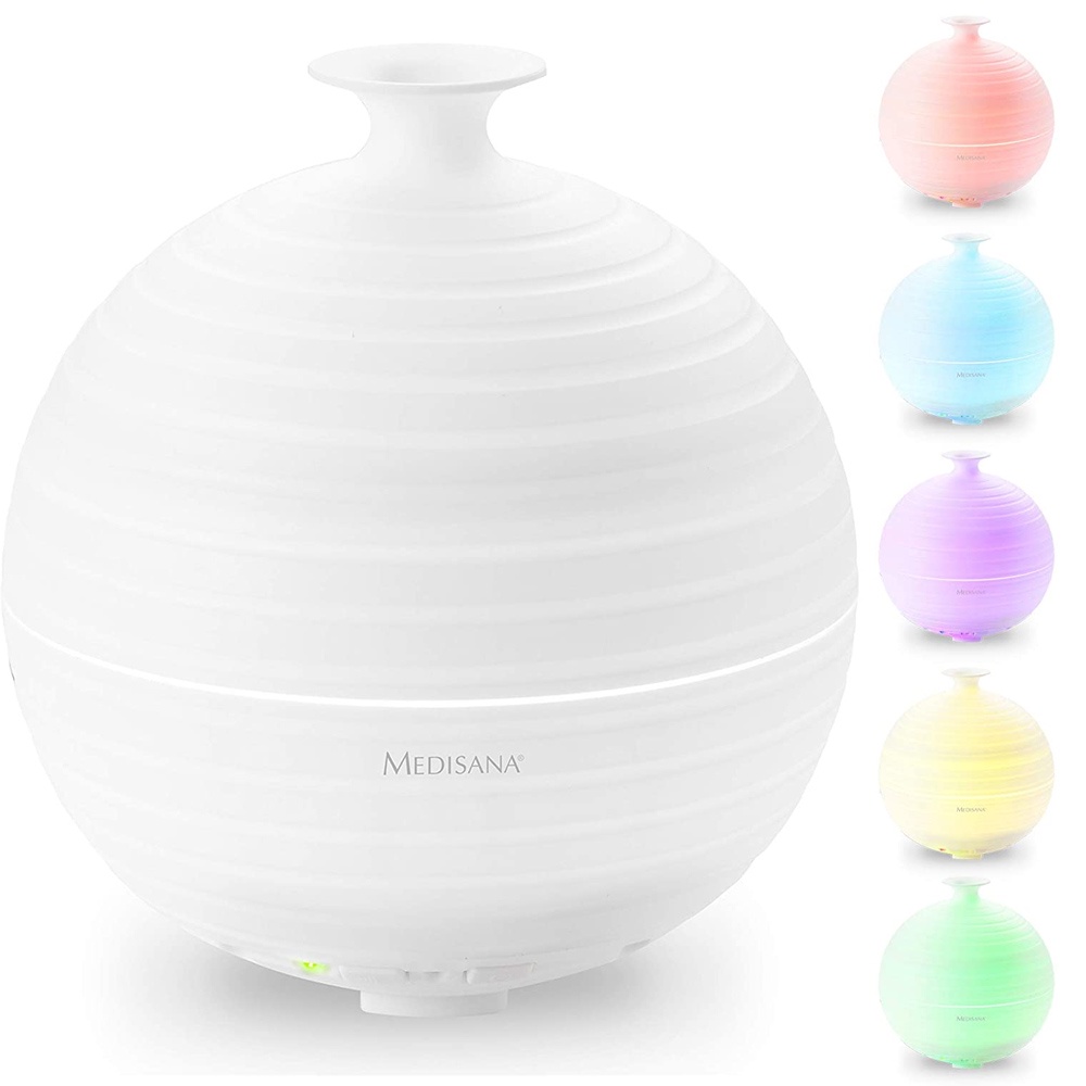 Máy khuếch tán tinh dầu Medisana 60082 AD620 Aroma VE 4 tích hợp đèn chăm sóc sức khỏe đổi màu, nhập Đức