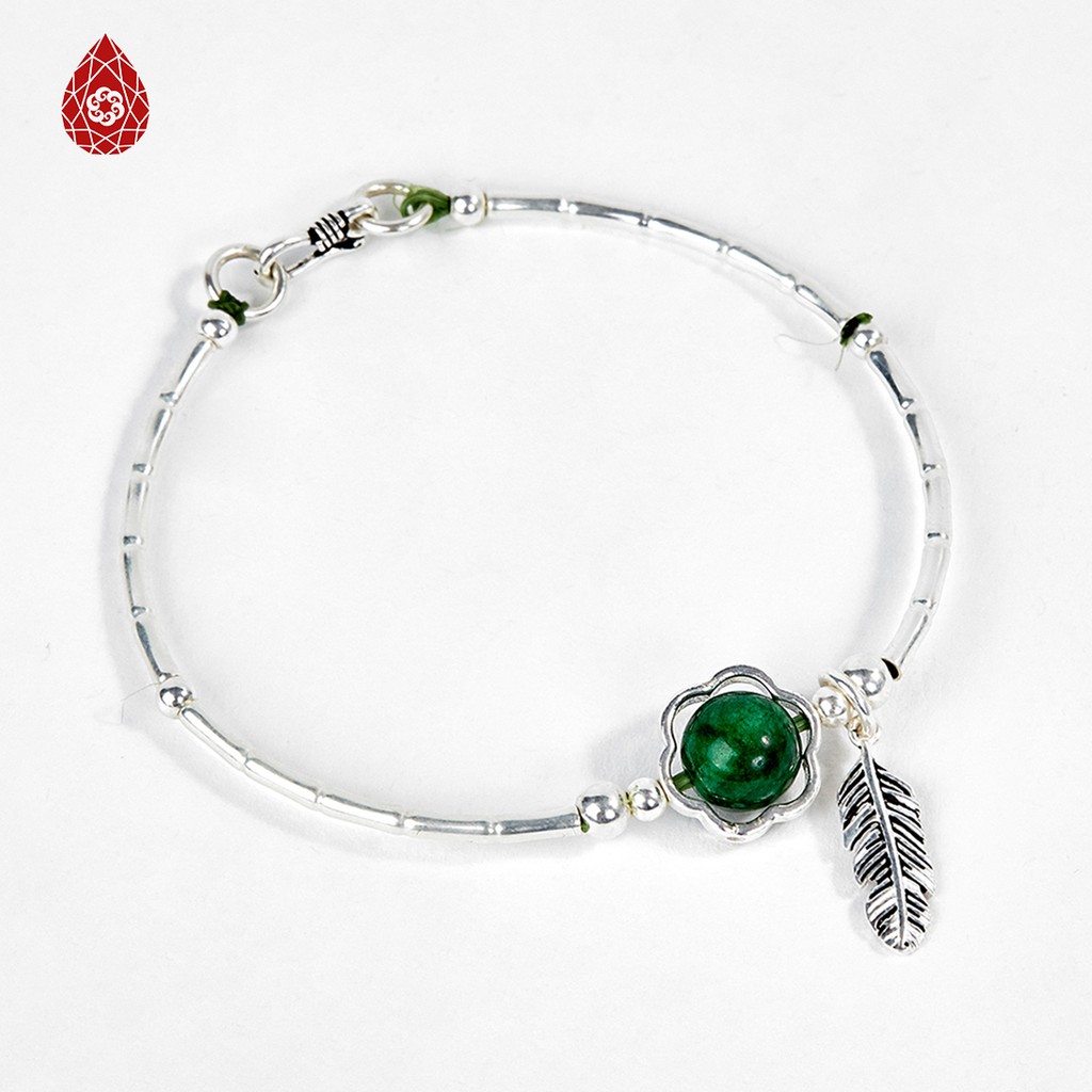 Lắc tay bạc charm lông vũ nhỏ xinh - Ngọc Quý