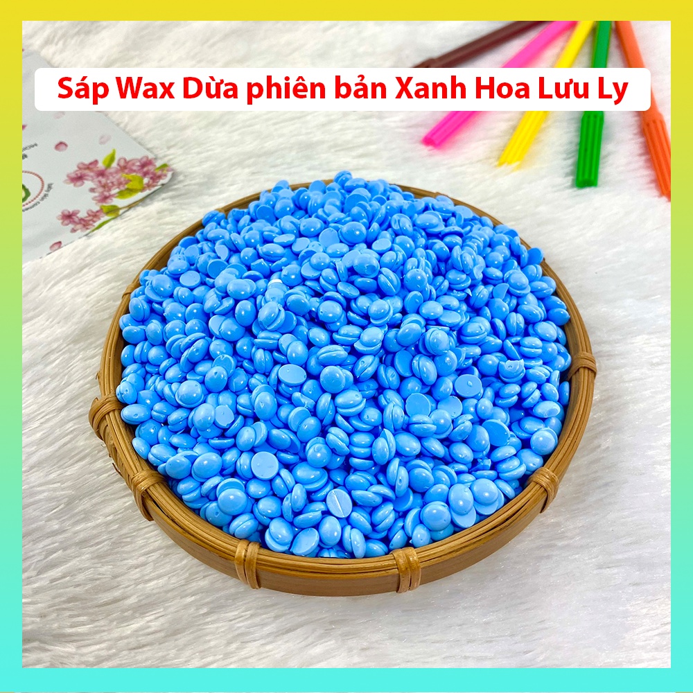 Wax Bean RAY Sáp Dừa Coconut xanh Hoa Lưu Ly Siêu Thơm Siêu Bám Lông - Wax lông nách, bikini - kèm que gỗ