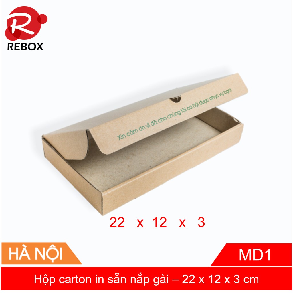 Hộp Carton 22x12x3 - 25 hộp gói hàng quần áo nắp cài giá xưởng (kèm ảnh thật)