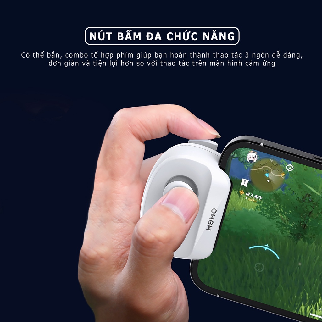 Tay cầm joystick chơi game liên quân MEMO MB01 kết nối bluetooth combo macro 16 kĩ năng 1 lần bấm hỗ trợ ghìm tâm pubg