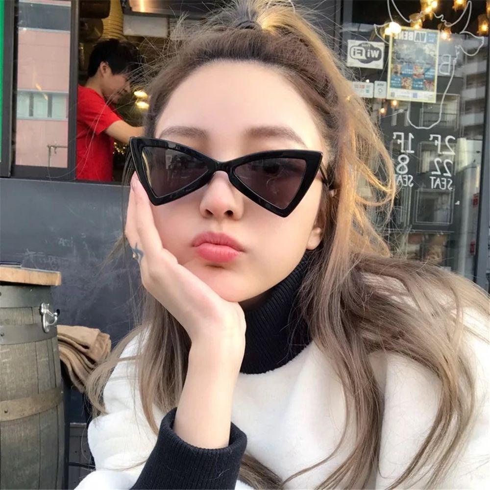 Kính mát hình tam giác ngược mắt mèo chống tia UV400 phong cách cổ điển thời trang dành cho nữ