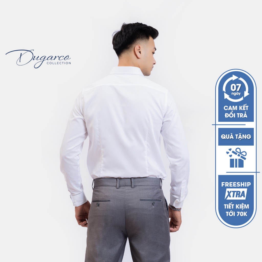 Áo sơ mi nam trơn DUGARCO dài tay chất cotton form slim fit công sở 202SM41025
