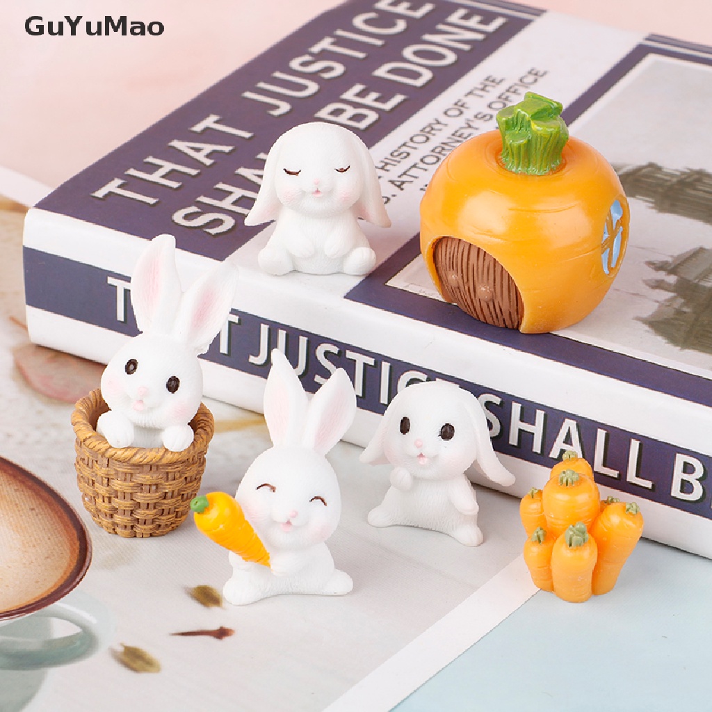 Mô Hình Chú Thỏ Mini Bằng Nhựa Resin Trang Trí Vườn